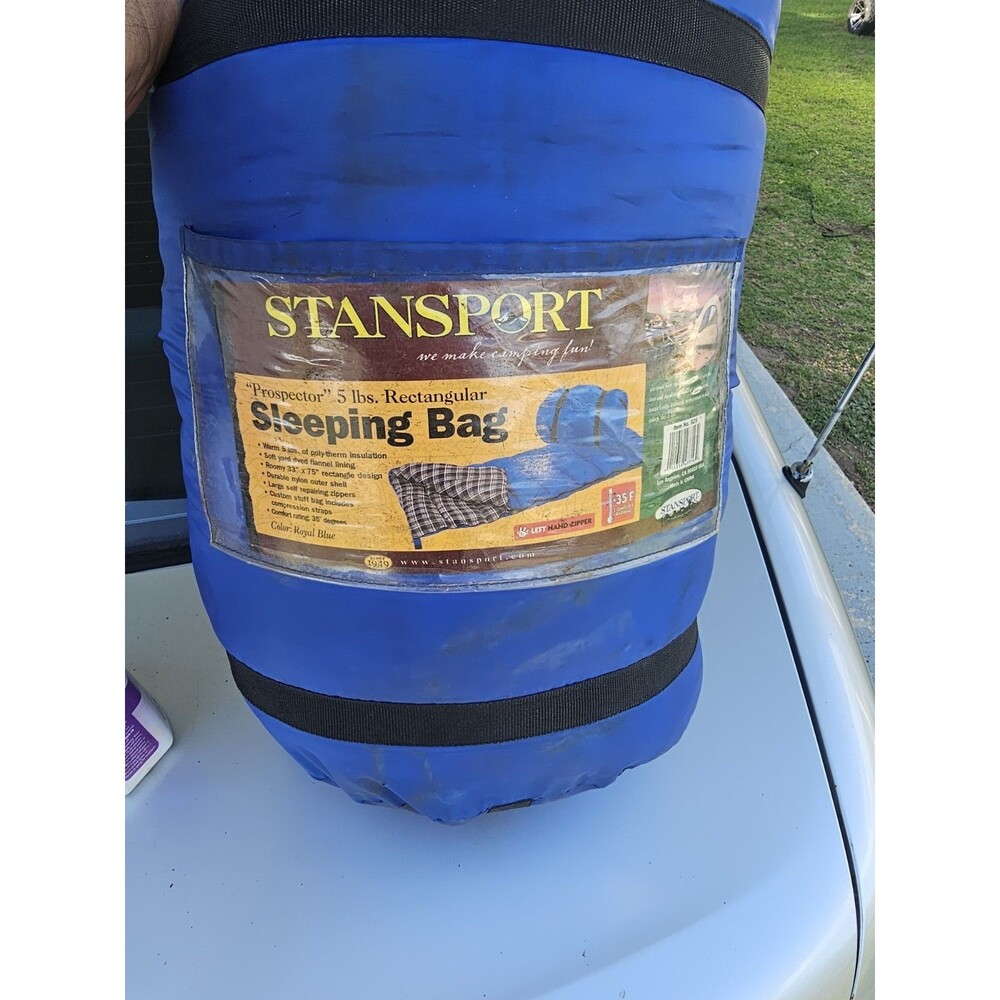 Stansport Fleece Sleeping Bag Blue 75"x33" 5 pound Prospector
